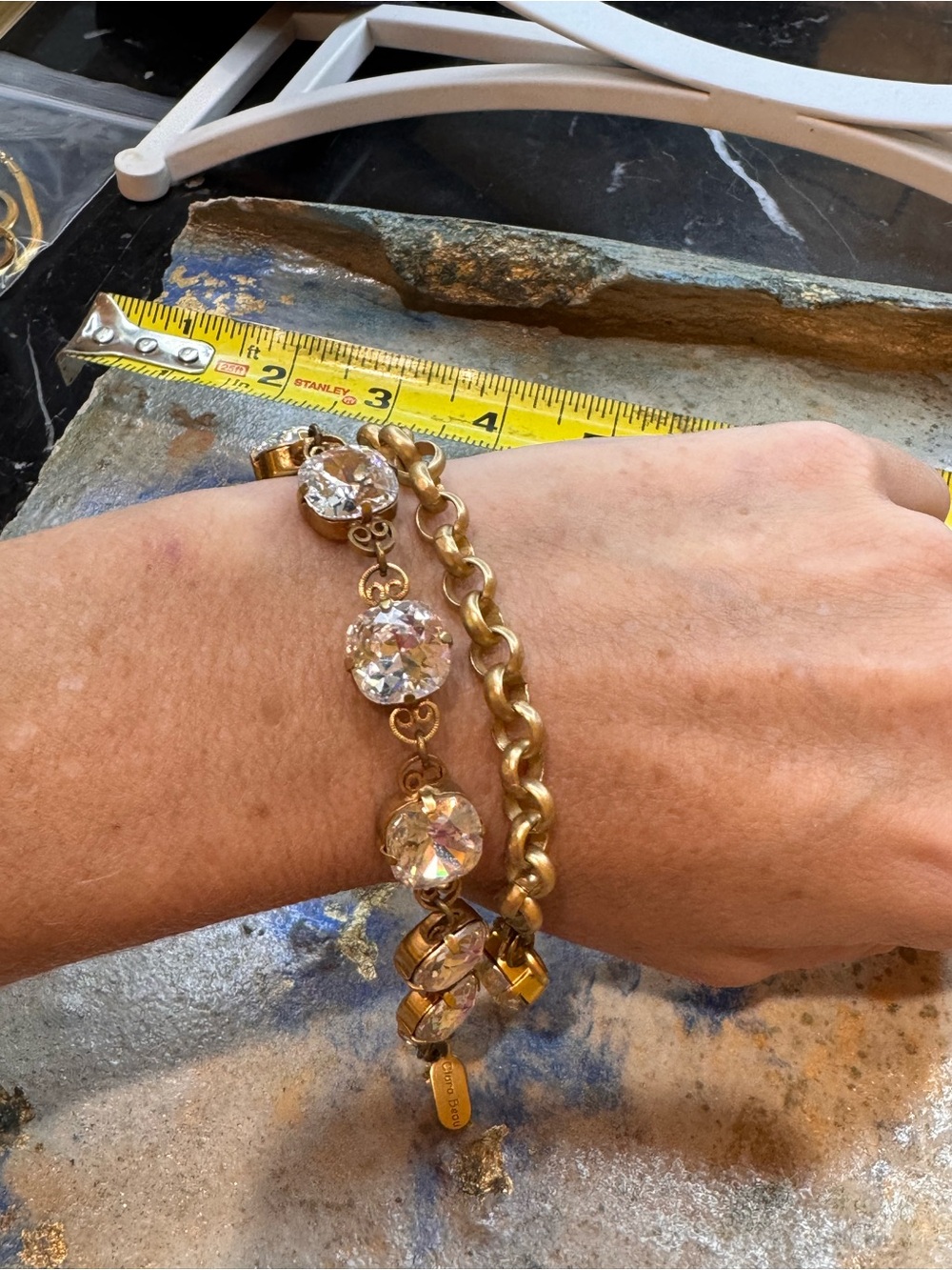Gold Crystal Link Bracelet - 2